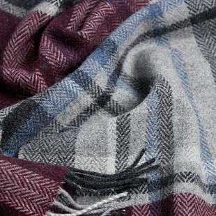 4Картинка Foxford Maroon and Grey Lambswool Scarf
